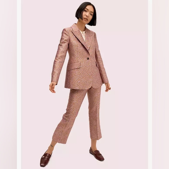 NWT Kate Spade Flora Leopard Jaquard Pant - Sz 4 - Picture 4 of 16